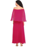 Latest Designer Hot Pink Cape Gown
