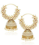 Royal Bling Gold Metal Jhumka Earrings For Women