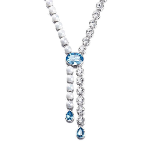 Pearl Rhodium Plated Matinee Charm Necklace Jewellery For Women & Girls 