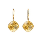 Gold And Citrine Hoop Earrings For Women