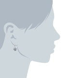 Designer Crystal Dangler Silver Toned Earrings