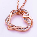 Hearts-In-Love Rose Gold Plated Austrian Crystal Pendant For Girls