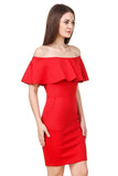 red-colored-off-shoulder-party-dress-both-side-packet-dress-online