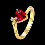 Designer Jewellery 'Queen Heart' Red Austrian Crystal Ring For Women