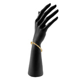 Gold Plated Brass Alloy With Crystal Single Strand Bracelet For Women