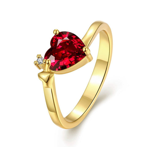 Designer Jewellery 'Queen Heart' Red Austrian Crystal Ring For Women