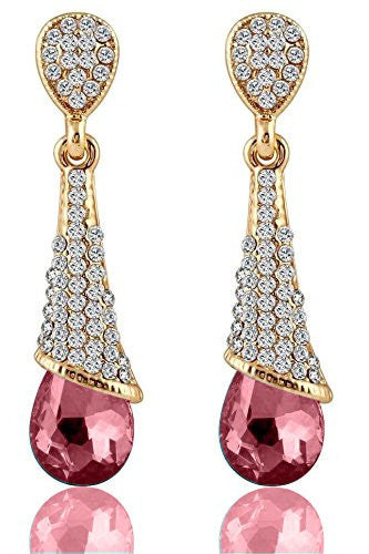Buy Black Rose Gold American Diamond Fancy Long Earrings Online From  Wholesale Salwar.