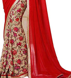 Designer Georgette Sarees With Floral Embroidery & Lace Border Work S015