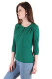 Casual Tops Dark Green Color Polycrepe Printed Tops Ladyindia88