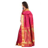 Designer Red Kanchipuram Art Silk Exclusive Leaf Party Wear Saree