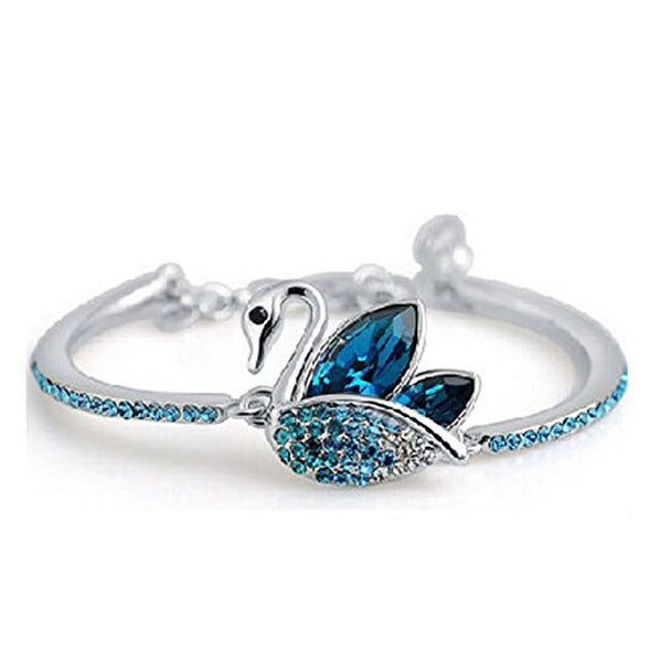 Designer True Love Swan Crystal Bangle Bracelet For Girls And Women