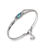 Platinum Plated Blue Kangan Crystal Kadaa Bracelet For Girls