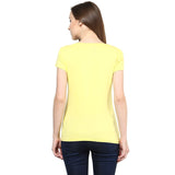 Yellow Color Casual T Shirts For Girls With Graphical Print Ladyindia12