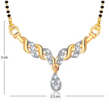 Designer Gold And Rhodium Plated Alloy Mangalsutra For Women Made With Cubic Zirconia