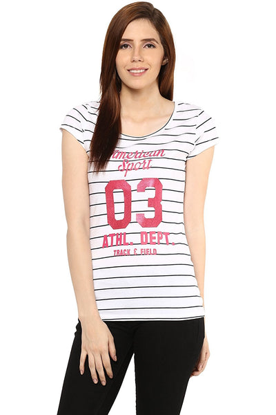 White Color Printed T-Shirt For Girls Ladyindia7