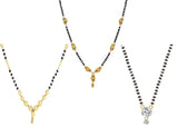 Jewellery Gold Plated Combo Of Three Mangalsutra Pendant With Chain For Women