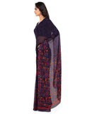 Casual Wear Purple Color Printed Georgette Sarees S092