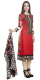 Designer Cotton Red And Beige Salwar Suits With Duptta Dress Material Formal Office Wear Women Suit