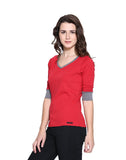 Online Girls s T-Shirt Red Color Cotton Casual T-Shirt For Girls Ladyindia25
