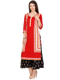 Urban-Naari-Red-Colored-Designer-Cotton-Blend-Printed-Stitched-Kurti