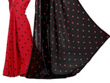 Traditional Georgette Sarees Red & Black Color Dots Print & Lace Work Saree S058