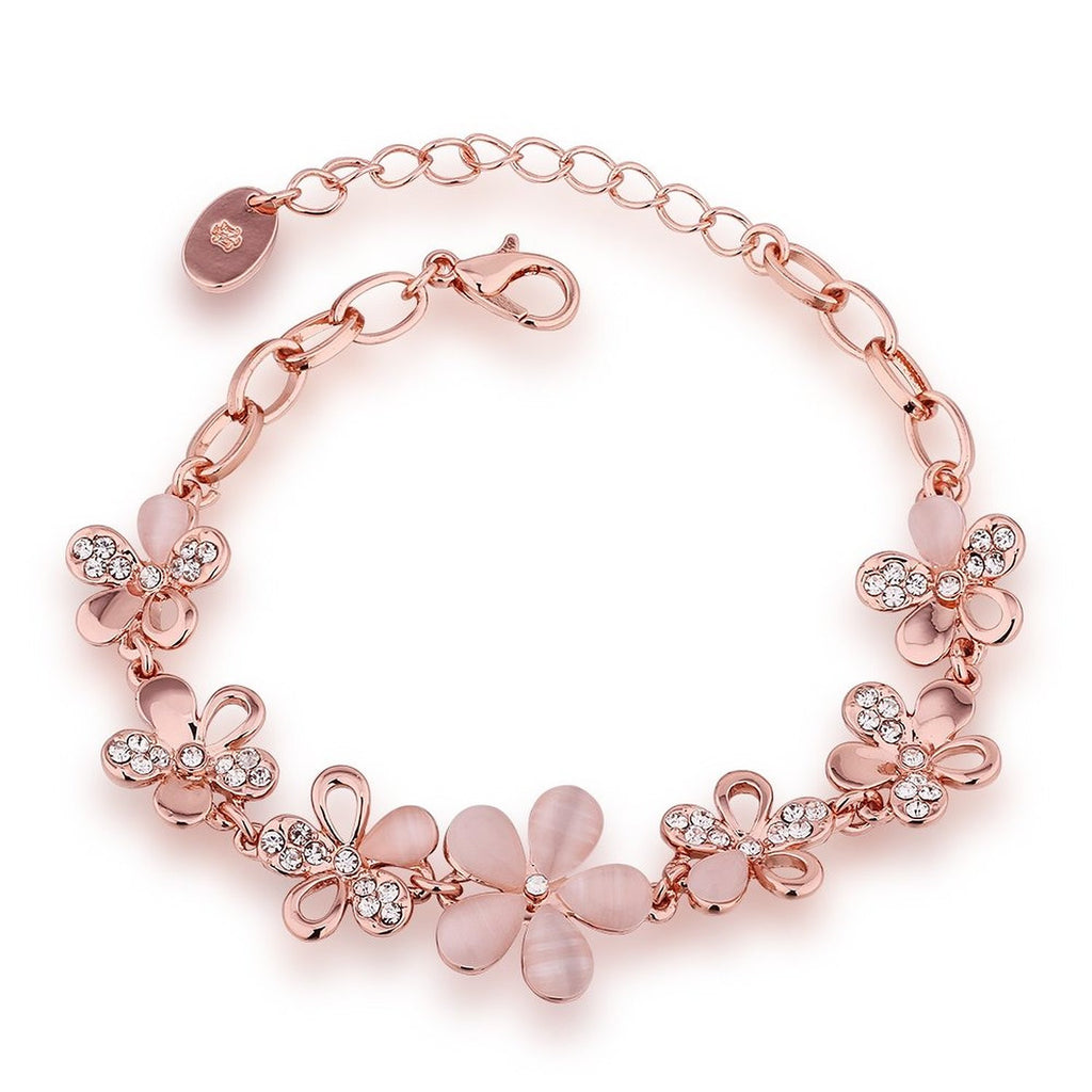 Lightweight Crystal Flower Design Bracelet – KHAISTA