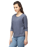 Blue Color Plain Casual T-Shirts For Girls Ladyindia46