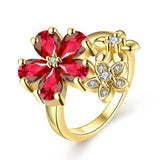 Latest Jewellery High Grade Aaa Swiss Zircon Floral Designer Ring For Women And Girls 