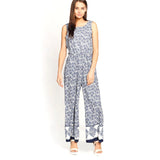 Casual Jumpsuits Navy Blue & White Color Printed Jumpsuits