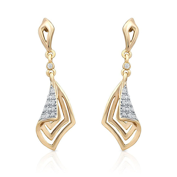 Designer Gold Plated Glam Crystal Dangle & Drop Earrings For Women 