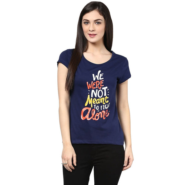 Online Girls s T Shirt Navy Blue Color Casual T-Shirt For Girls s Ladyindia9