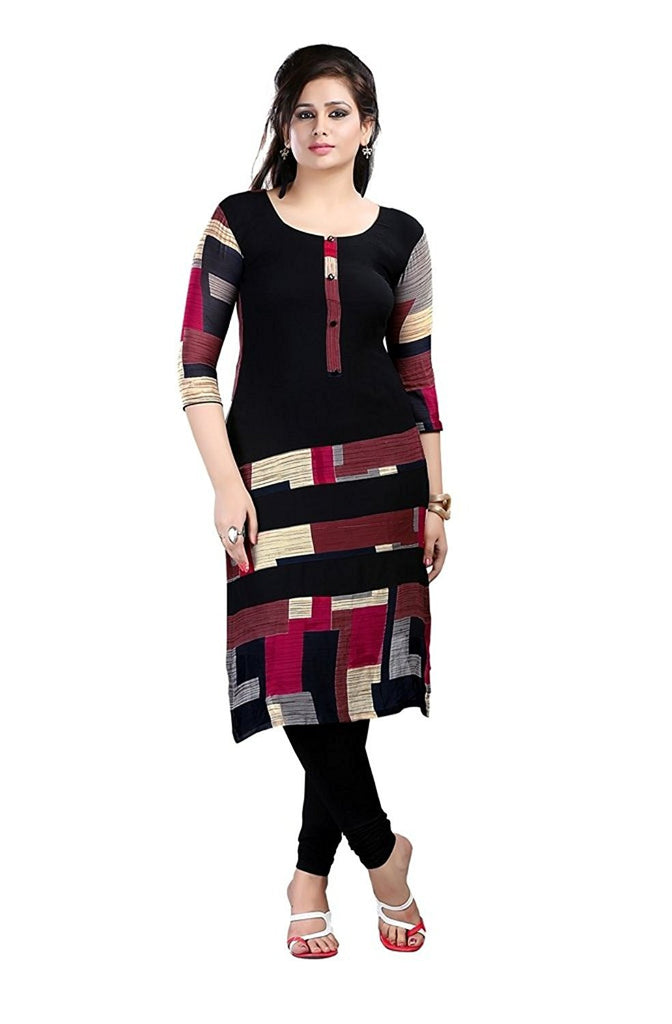 Buy Black Soft Cotton Casual Kurti with Online : 279234 -