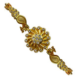 Crystal Peacock And Flowers Gold Alloy Circle Link Bracelet For Girl And Women