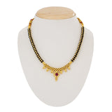 Designer Gold Plated Alloy With Pearls Black & White Mangalsutra Necklace For Women