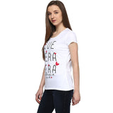 Girls T Shirt Online White Color Printed T-Shirt Ladyindia16