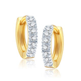 Fancy Gold And Rhodium Plated Alloy Bali Earrings For Women & Girls Made With Cubic Zirconia