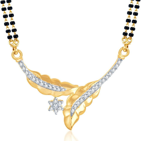 Designer Jewellery Gold & Rhodium Plated Cz Mangalsutra Set For Women