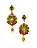 Designer Jewellery Golden Colour Styled With Maroon Colour Royal Looking Traditional Classy Necklace Set For Women