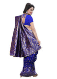 Latest Designer Blue Banarasi Art Silk Jacquard Partywear Saree With Blouse