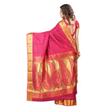 Designer Red Kanchipuram Art Silk Exclusive Leaf Party Wear Saree
