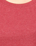 Red Color Plain Casual T-Shirts For Girls Ladyindia48