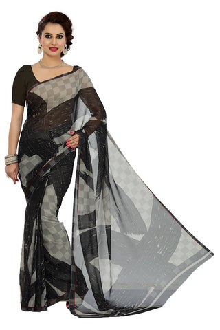 Faux Georgette Women's Saree - Designer Casual Sarees