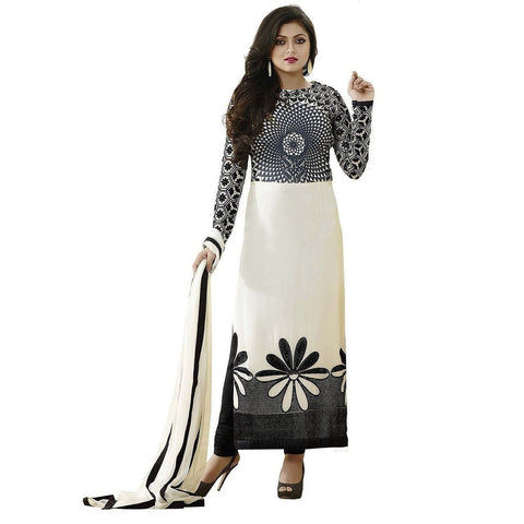 Faux Cotton Salwar Suit Dress Material Flower Print Design Office Wear Suit Dress