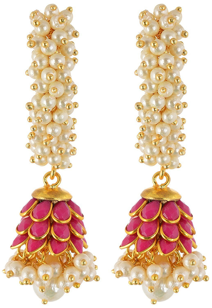 Rajasthani Earrings for Women – Pink Green | FashionCrab.com