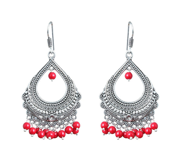 Elegant Pair Of Ten Color Pearls Silver Plated Bali Dangle & Drop Earring For All Occasions Wedding & Summer Collection