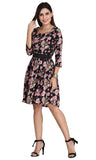Designer Casual Polyester Multi Color Floral Print Midi Dress