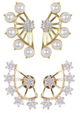 Shining Diva Gold-Plated Ear Cuffs Earrings For Women/Girls ,Combo Of 2