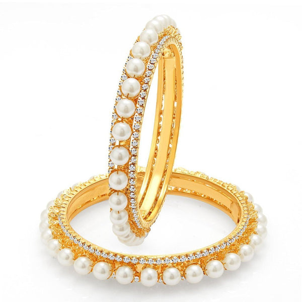 Latest Designer Traditional Jewellery Gold Plated Pearl Bracelets Bangles Jewellery For Women And Girls