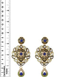 Royal Blue Kundan & Cz Studded Meenakari Jewelry Necklace Set With Mangtika For Women