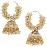 Royal Bling Gold Metal Jhumka Earrings For Women
